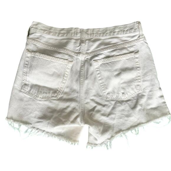 AGOLDE Parker Vintage Cutoff Denim Shorts White Size 27 High Rise Distressed - Picture 3 of 12